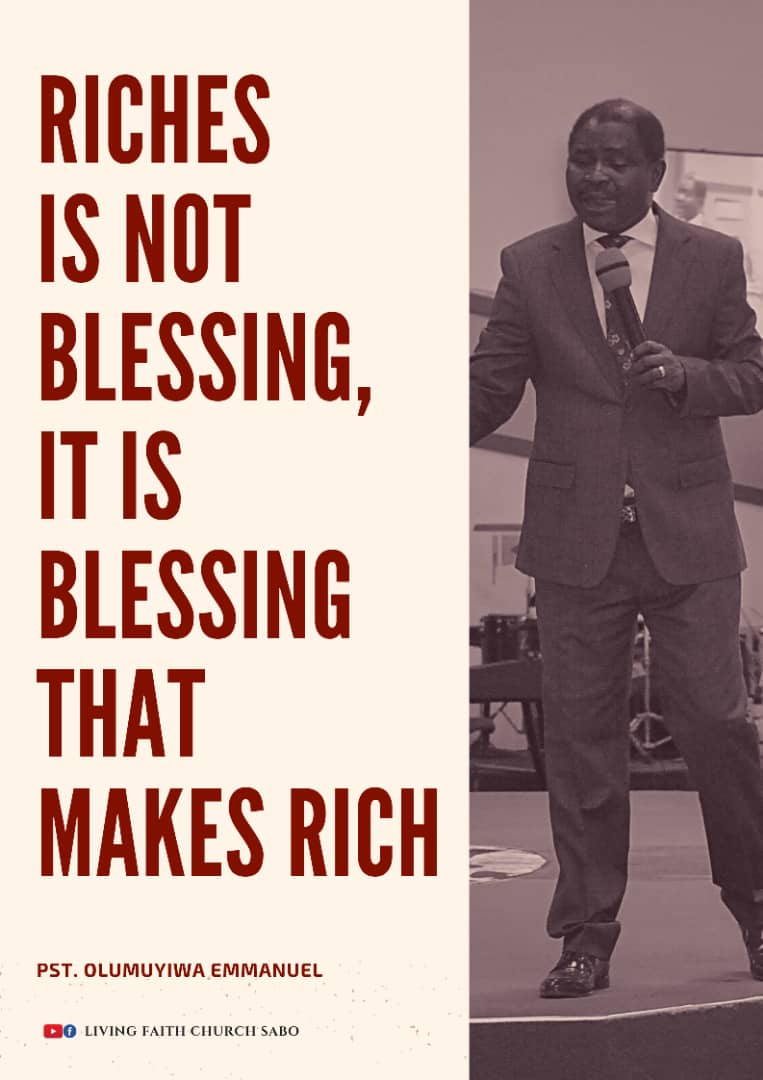 Pst_OEmmanuel's tweet photo. Riches aren't Blessing; It's Blessings that maketh Rich.
#DominionWisdom https://t.co/UoeHEtcIWJ