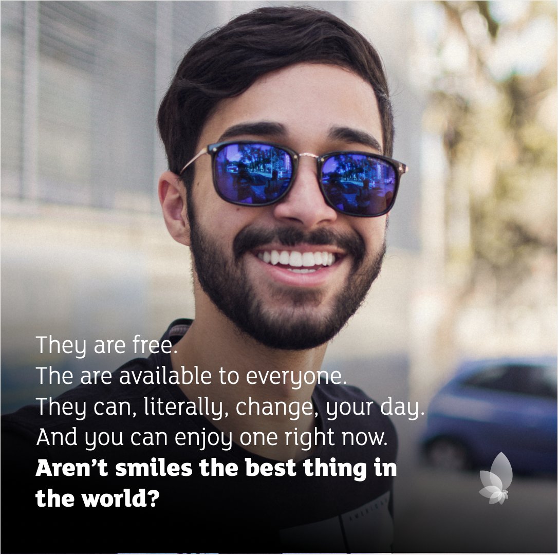 ExeltisM's tweet photo. They are free. 
The are available to everyone.
They can, literally, change, your day.
And you can enjoy one right now.
Aren’t smiles the best thing in the world?

#weareMentalHealth #uae #women #happiness 
#Globalpharma #InsudPharma #ExeltisMEA https://t.co/2ObnmknytK
