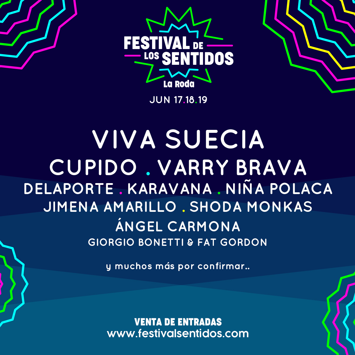 FdelosSentidos's tweet photo. Así está el cartel del Festival de los Sentidos!
Pronto empezamos a sumar nuevos nombres... 💘
#SentidosClub #SentidosEmergentes #EscenarioVibraMahou #EscenarioVinosDeLaMancha
Corre a por tu abono! #sentidos22
Aprovecha el precio reducido!!!
https://t.co/oWuNd2h8Iw https://t.co/T4Xv3kEyQs