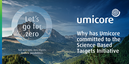 UmicoreGroup's tweet photo. It is the moment to walk the talk. Now is when it matters and now is when we can. We want to ensure that our low-carbon transformation journey is aligned with climate science, read here why: https://t.co/ZErla9mINk
#LetsGoForZero #SBTi #sustainability https://t.co/Y6LwAV2rMz