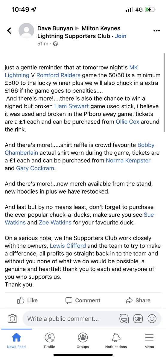 Get your tickets for big 50/50 tomorrow night <a href="/MKLightningIHC/">MK Lightning Ice Hockey</a> fans and come support <a href="/lewischristie66/">Lewis Christie</a> 500 milestone  #inittowinit #500minimum