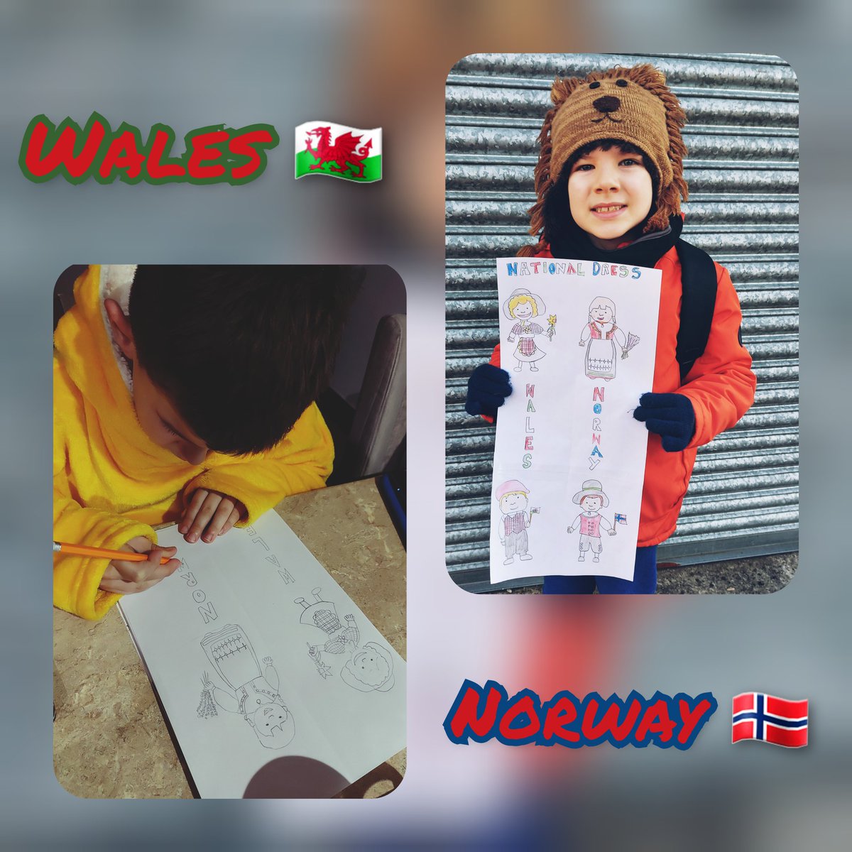 Donna80Williams's tweet photo. @MarkhamYear4 @MarkhamHead @MrsMarlowMPS QW continued his learning at home yesterday by researching and comparing the 'National Dress' of Wales 🏴 and Norway 🇳🇴
#newtopic #inspiredlearner #Norway #Wales https://t.co/OU4E1XpeTo