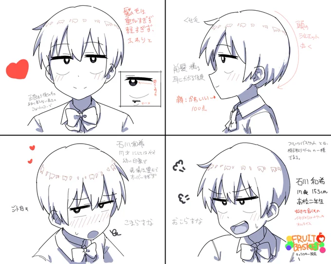 参考資料です。石川和希ちゃんを描こうね。 