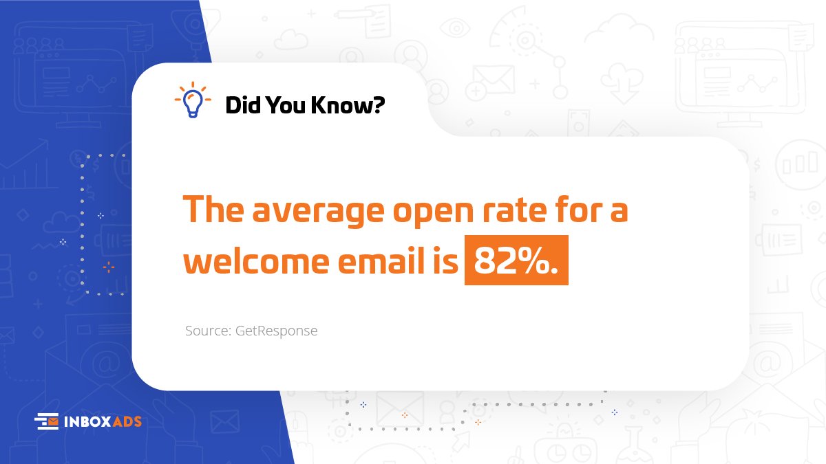 inboxAds (@inboxads) on Twitter photo Did You know? 🤔
The average open rate for a welcome email is 82%
Source: <a href="/getresponse/">@GetResponse</a>
#didyouknowfacts #email #emailmarketing Did You know? 🤔
The average open rate for a welcome email is 82%
Source: <a href="/getresponse/">@GetResponse</a>
#didyouknowfacts #email #emailmarketing