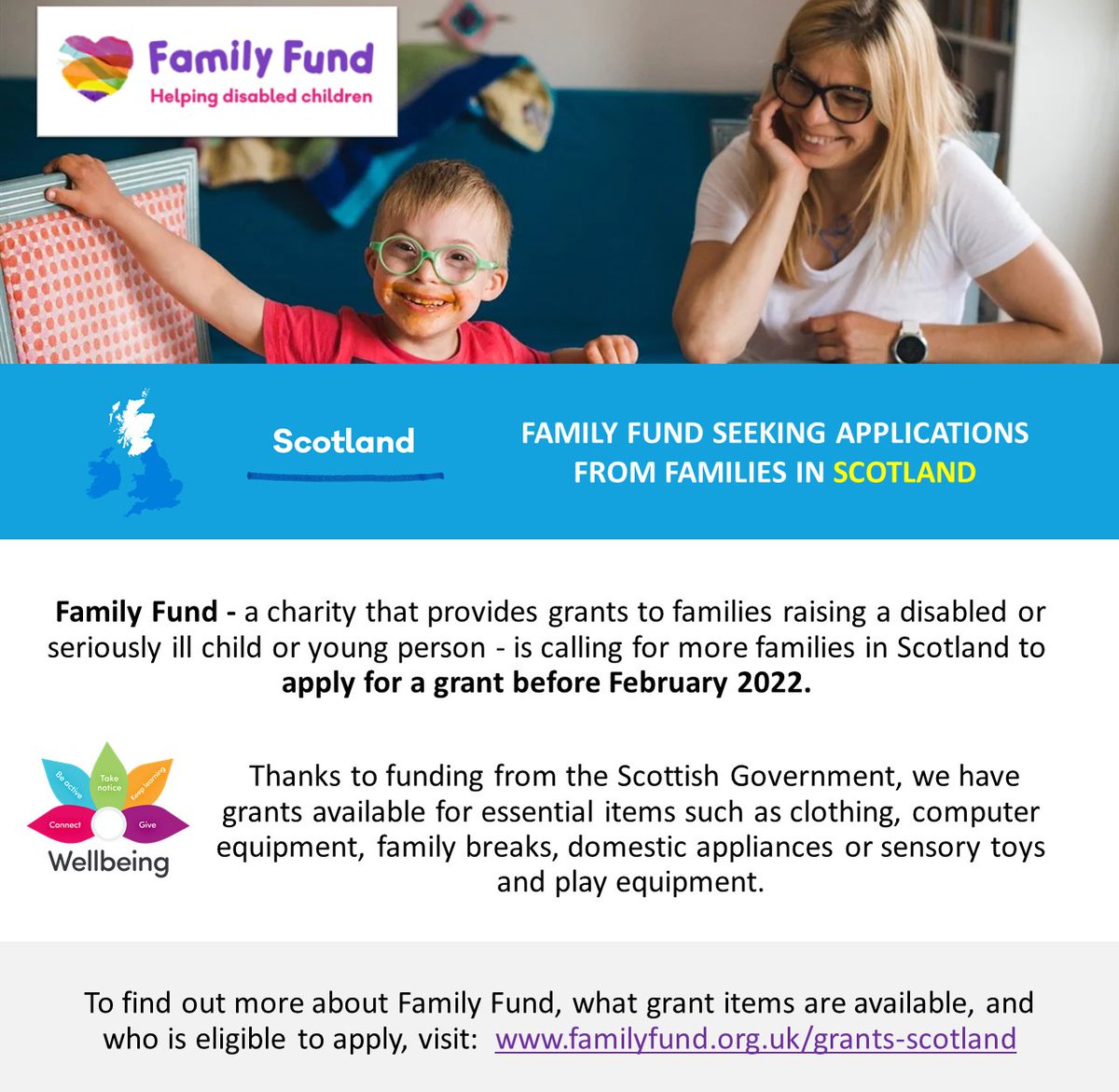 Family Fund are accepting applications for grants to help cover the costs for essential items for your family. Visit familyfund.org.uk/FAQs/what-can-… We can help with your application - call 0131 370 6730 or email directhelp@mindroom.org