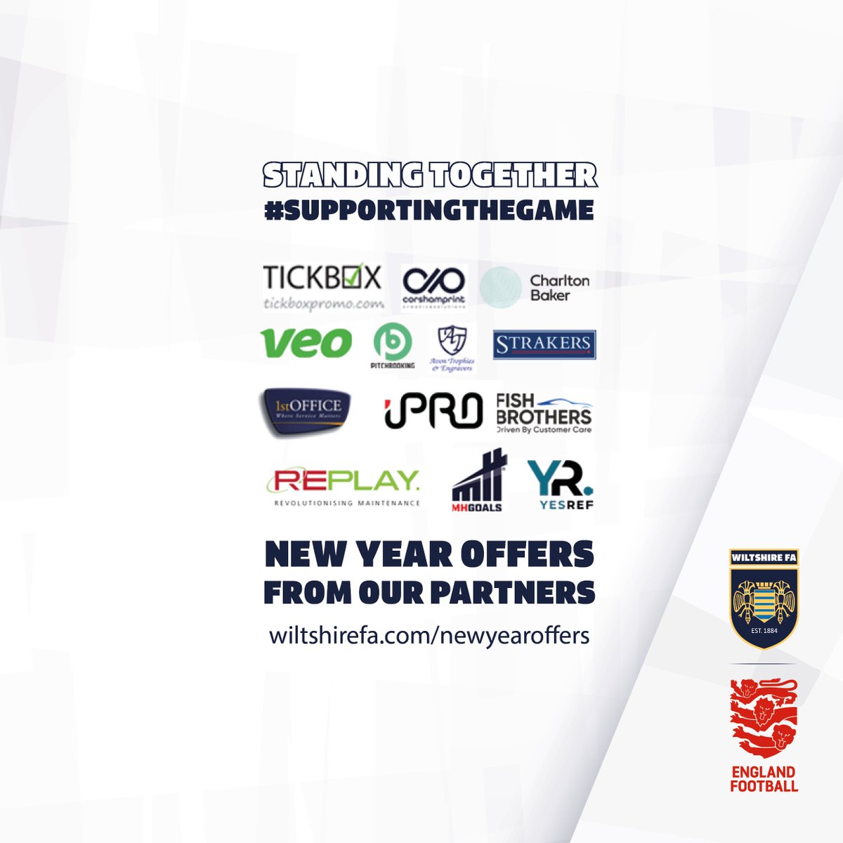 WiltsCountyFA's tweet photo. 🤝 Our sponsors often have a connection with football and work with us to support the delivery and growth of #WiltshireFootball
⚽️ To celebrate the new year, our partners have a range of offers for our members.
👉 Find out more - https://t.co/U6LLRxgcrR
#SupportingTheGame https://t.co/NVi3eJUwpy