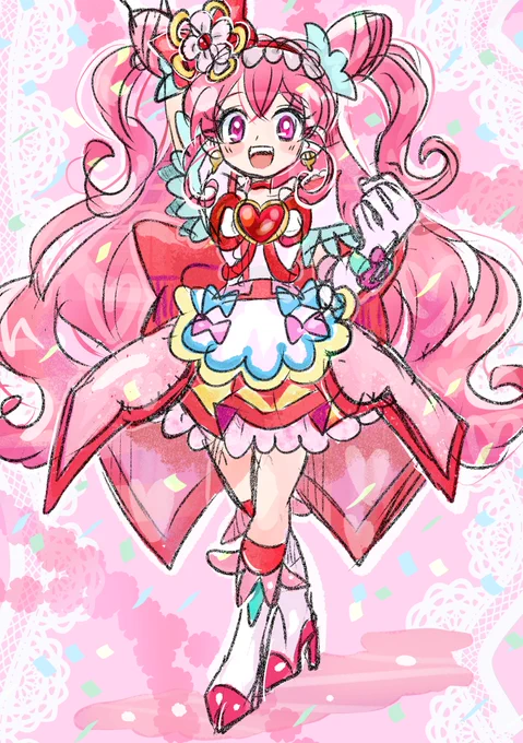 #キュアプレシャス #和実ゆい #デリシャスパーティプリキュア #らくがき #イラスト #precure  #デパプリ  ミンナアツマレ!イタダキマス!!。 