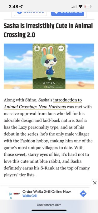 just copped sasha on my latest villager hunt :) material girllll https://t.co/U9sNyVfOEh