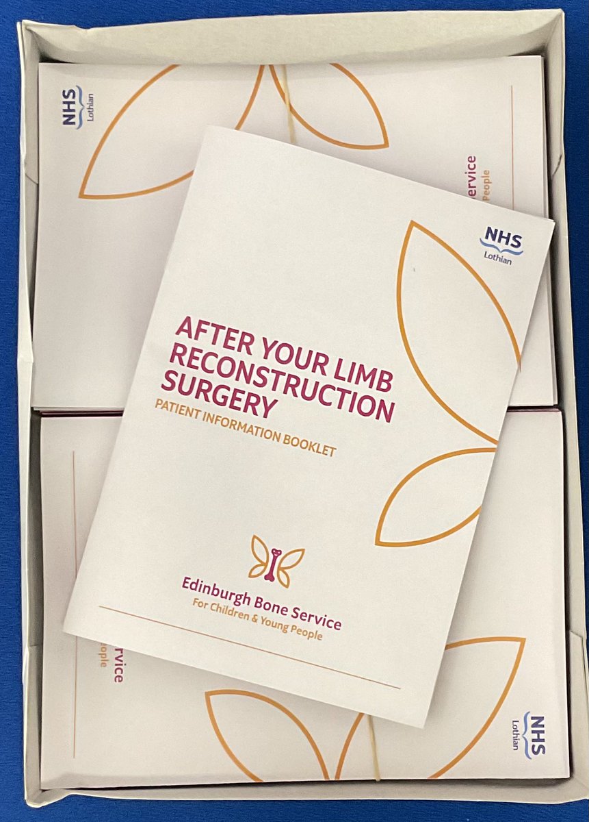 Good start to the new year with our new booklets full with contacts/pin site care info/physio exercises/psychology advice and personal diary for our young limb recon patients! #paedslimbrecon #orthotwitter #rhcyp #edinburghortho