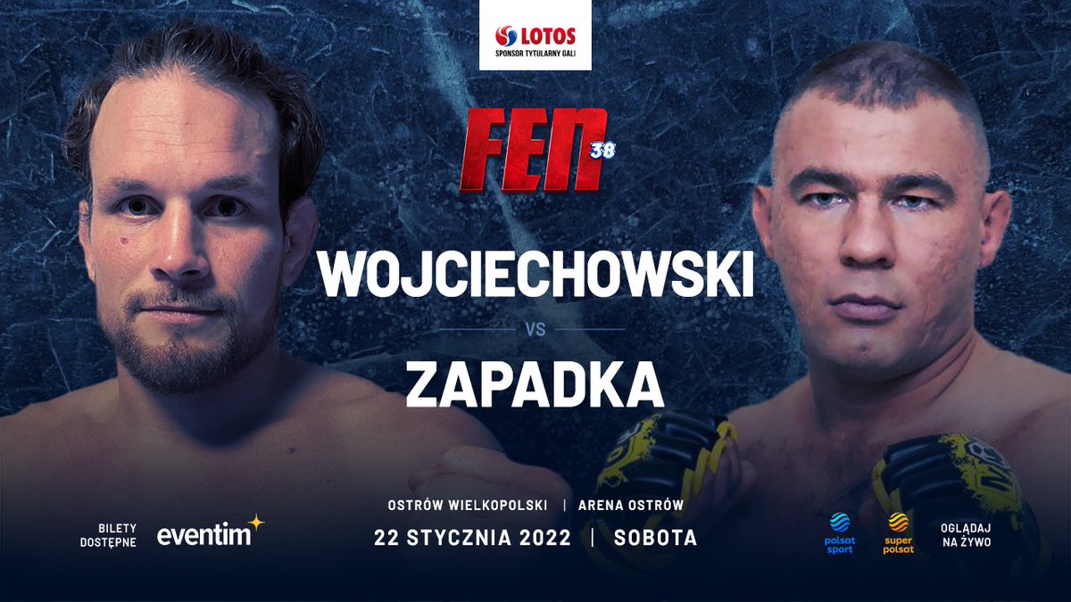 fenmma's tweet photo. Kamil Wojciechowski (4-0) po zwycięstwie na #FEN36 ponownie zawalczy w naszej klatce. Jego rywalem będzie Kornel Zapadka (9-3) 💪 #FEN38
📅 22 stycznia
📌 Ostrów Wielkopolski
🎫 https://t.co/FLSP8UtYyJ https://t.co/xK8r3nvnMT