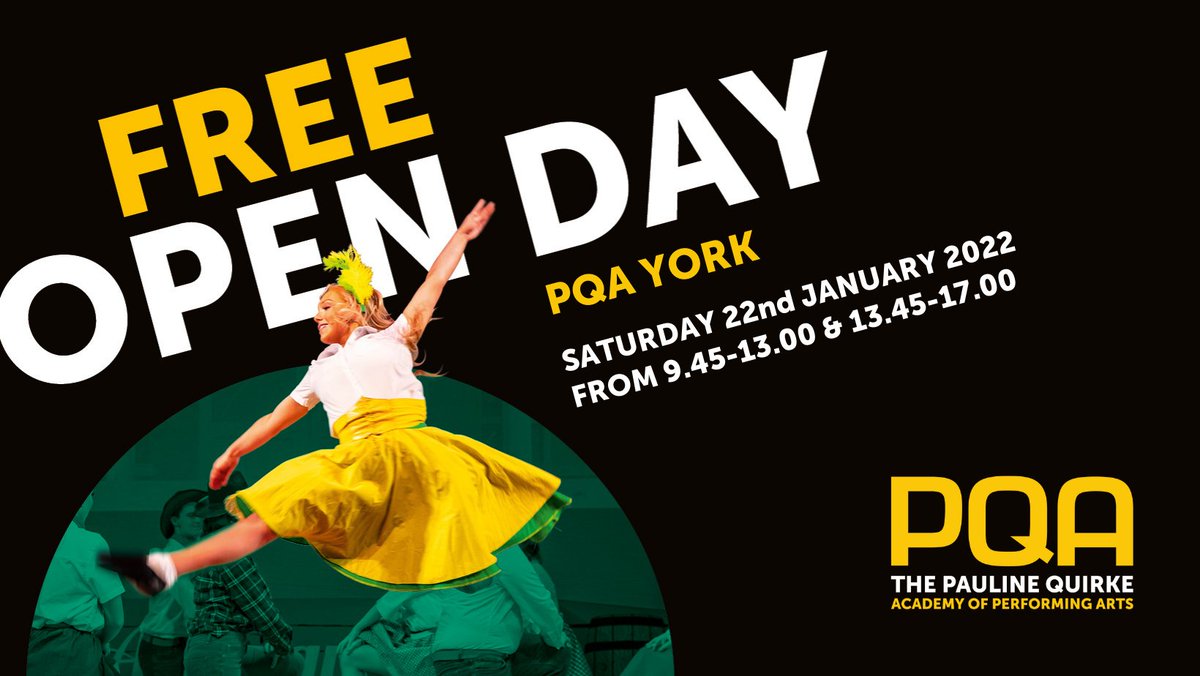 🎭 PQA York FREE Open Day - Saturday 22nd January 🎭

<a href="/PQAYork/">PQA York</a> is a weekend performing arts Academy providing tuition for children and young people from 4-18 years.

More details including how to reserve your FREE space here:

york.mumbler.co.uk/event/pqa-york…