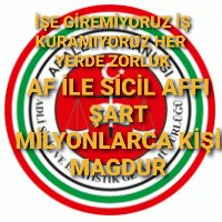 SicilAffı İSTİYORUZ

Cezamızı çekiyor ıslah oluyoruz ama çıkınca iş bulamıyoruz 

<a href="/RTErdogan/">Recep Tayyip Erdoğan</a> <a href="/dbdevletbahceli/">Devlet Bahçeli</a> <a href="/YildizFeti/">Feti Yıldız</a> <a href="/abdulhamitgul/">Abdulhamit Gül</a> <a href="/yilmaztunc/">Yılmaz TUNÇ</a>