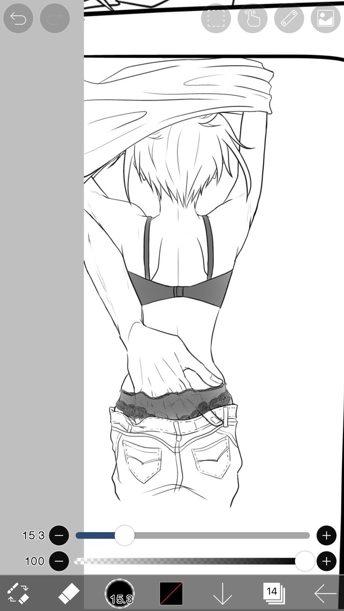 ねえねえねえねえねえみてみてみてみてみてみて結構上手く描けてるんだけど後々パンツ描くのめんどくさくなりそうでいやになった 