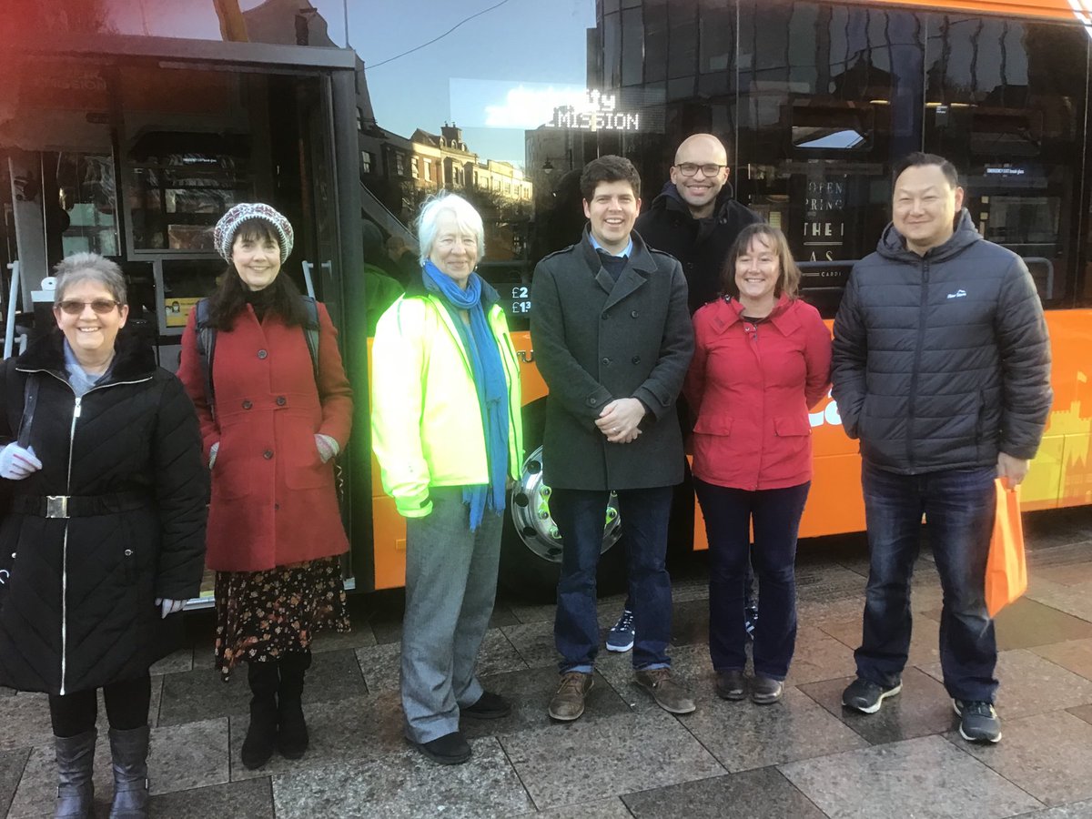 JennyRathbone's tweet photo. @Cardiffbus unveiled their fantastic new electric buses today. Thanks @huwthomas_Wales @CaroWild for prioritising the routes that run down Newport Road: 44,45,49 and 50. Helping to clean up our most polluted streets saves lives. #cleanairCardiff https://t.co/5m9dx6g8EE