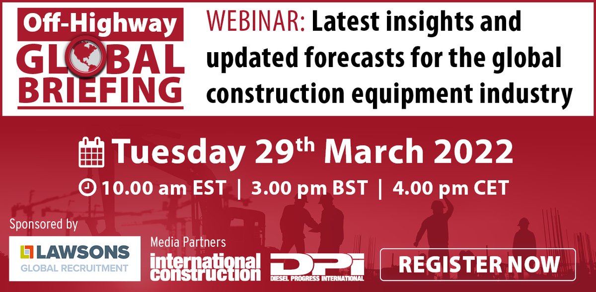 OHR_Global's tweet photo. ⚡️ DONT MISS TOMORROWS Off-Highway Research's Global Briefing webinar!  ⚡️ 

Latest insights and forecasts for the global construction equipment industry

👉 #Register! https://t.co/rj4U35slIW

#offhighwayresearch  #ohrglobalbriefing https://t.co/gAmO1uX9OH
