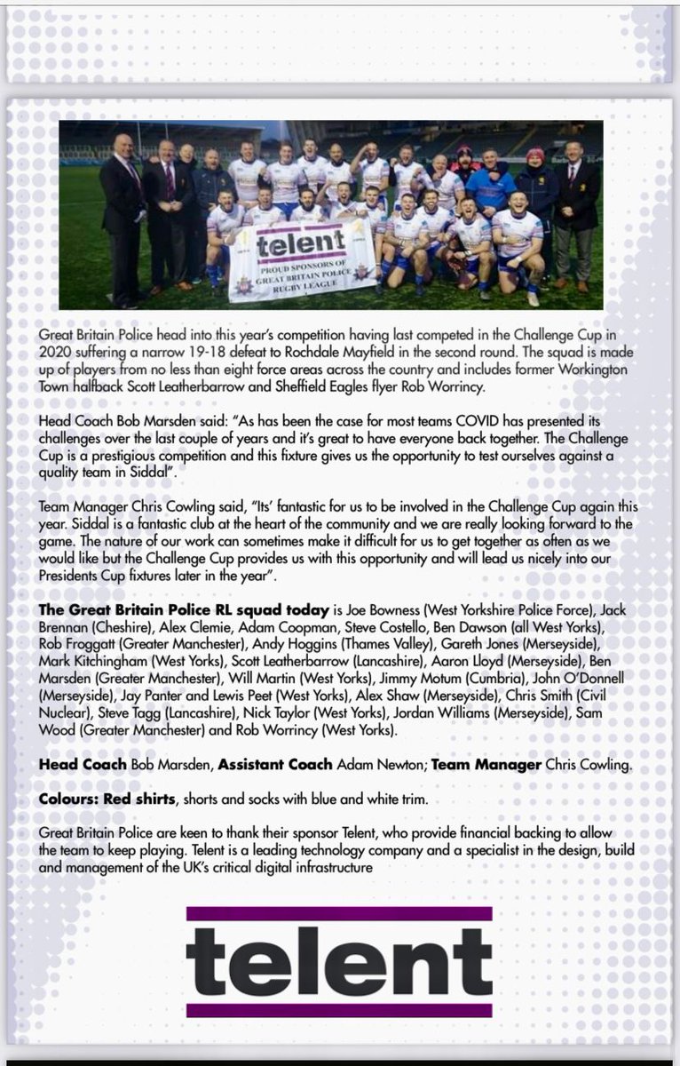 Great Britain Police Rugby League Association tweet media