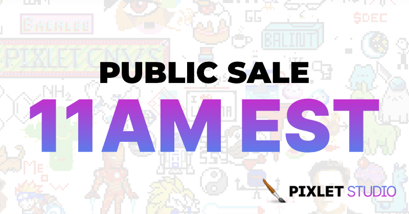 pixletstudio's tweet photo. 🚨PUBLIC SALE IN 24 HOURS🚨

🕚 Jan 15th @ 11am EST
💰 .01 ETH per canvas 

More info in our Discord ➡️ https://t.co/7MG3tBRln4 https://t.co/8cYYdSQPLv