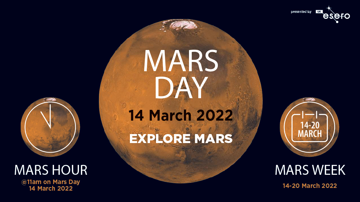ESERO_UK's tweet image. Join the next mission to explore Mars with @ESA, @spacegovuk, @STEMAmbassadors and international guests. 🚀 

It is T-2 months until #MarsDay22 - an exciting free virtual space and #STEM event open to everyone!

Register now: bit.ly/3Gilkd4