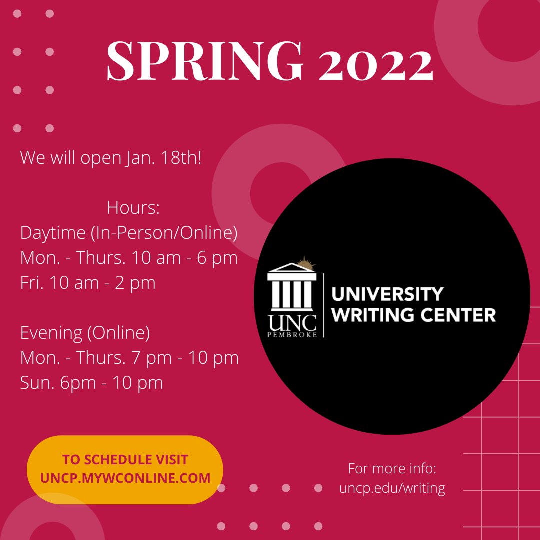 UNCP_WC's tweet image. Kicking off the spring semester!