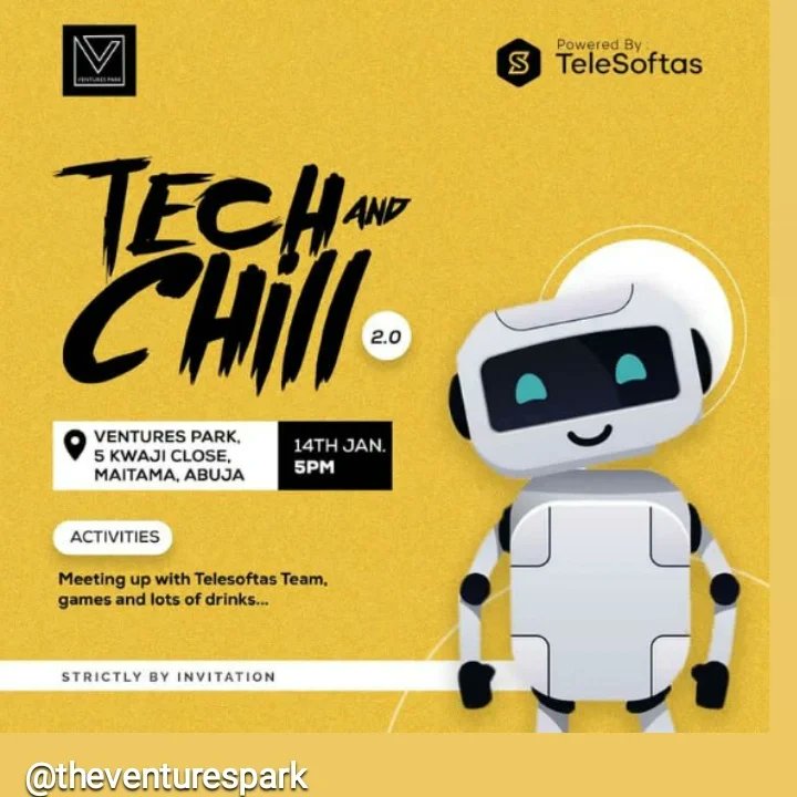 theventurespark's tweet photo. Abuja, Gabija Šarkytė &amp; Algirdas Stonys are here. We are in Happy Hour!

We sent invites to our #DIVcommunity only. You can join here: https://t.co/CZ1h2MXCPF 

Tech and Chill 2.0 is powered by @telesoftas NG.

#TheVenturesParkHQ  #VenturesParkFamily #TechNchill https://t.co/bLudaAMPep