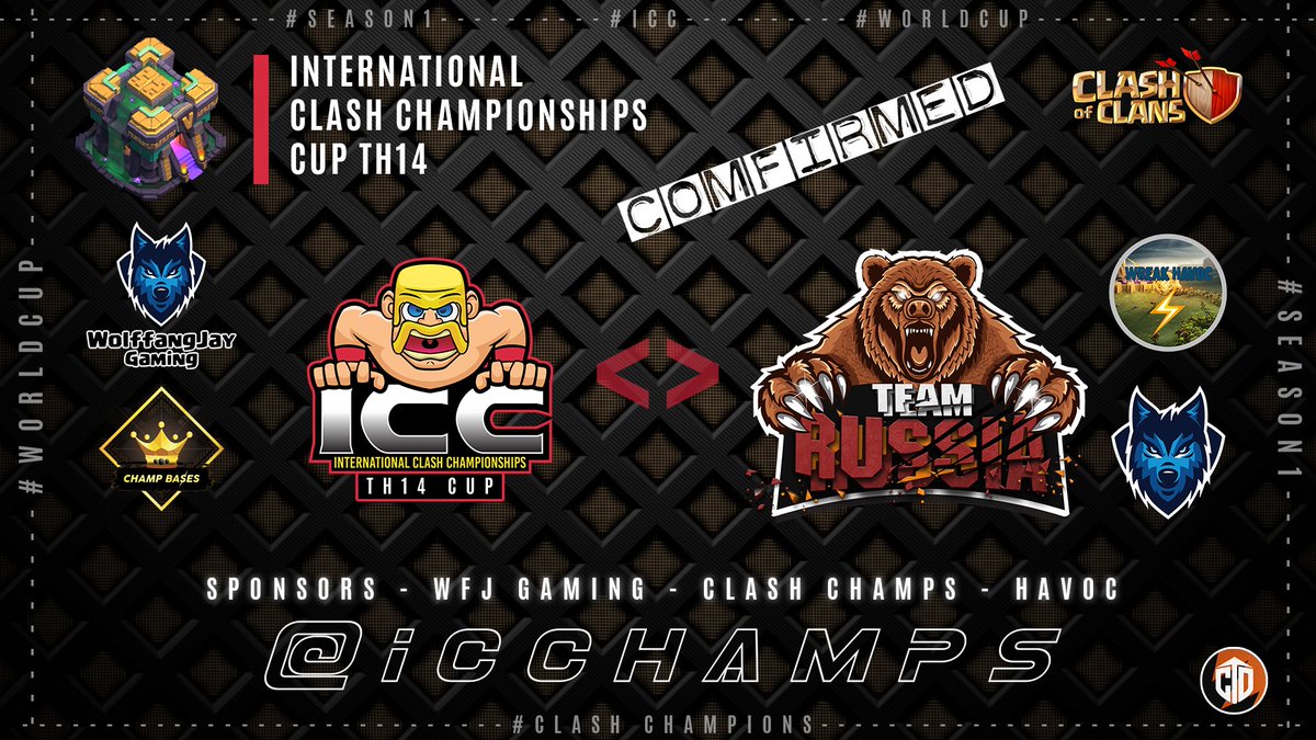 ICC Cup TH14! 
We welcome 🇷🇺 <a href="/TeamRUSSIA_coc/">Team RUSSIA</a> to the ICC Cup!
Expect great things from this menacing team!
Good luck!