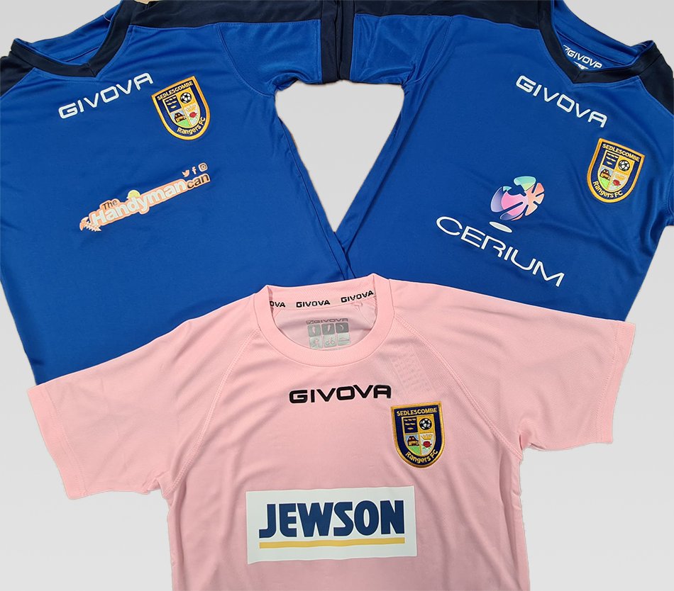 Another three football kits ready for this weekends fixtures <a href="/ceriumoptical/">Cerium Optical UK</a> #thehandmancan <a href="/Jewson/">Jewson</a> <a href="/SedRangersFC/">Official Page of Sedlescombe Rangers F.C.</a>