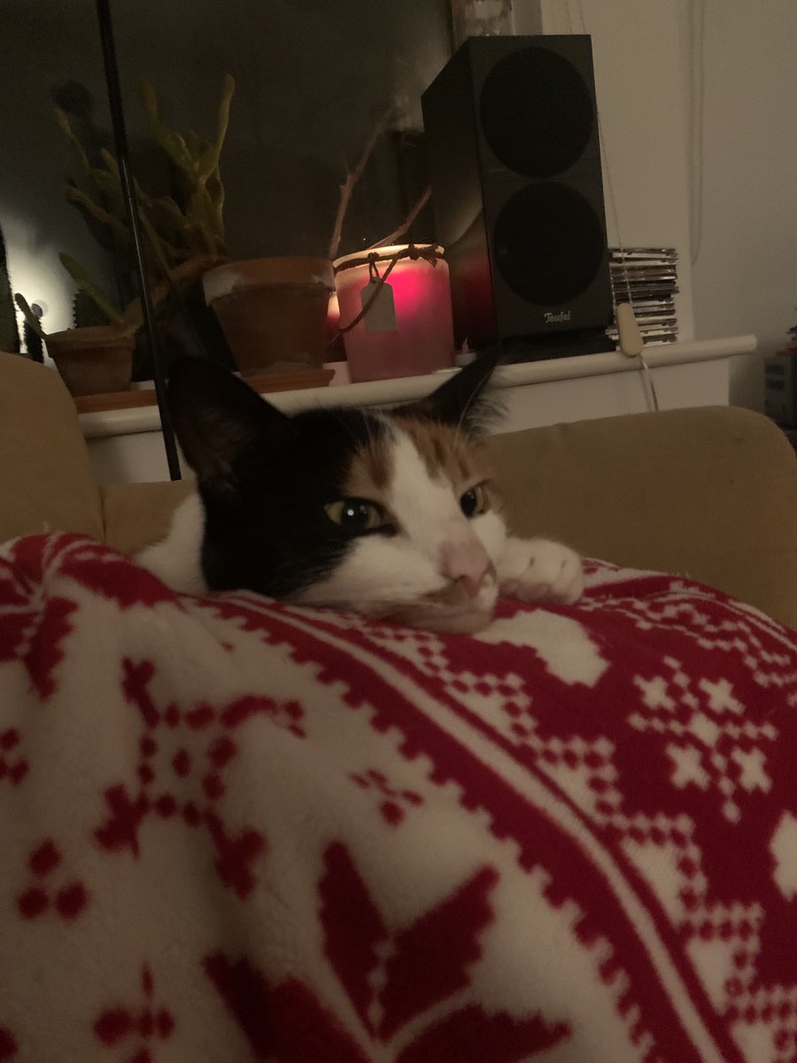 Zusje ligt bij kaarslicht te mijmeren