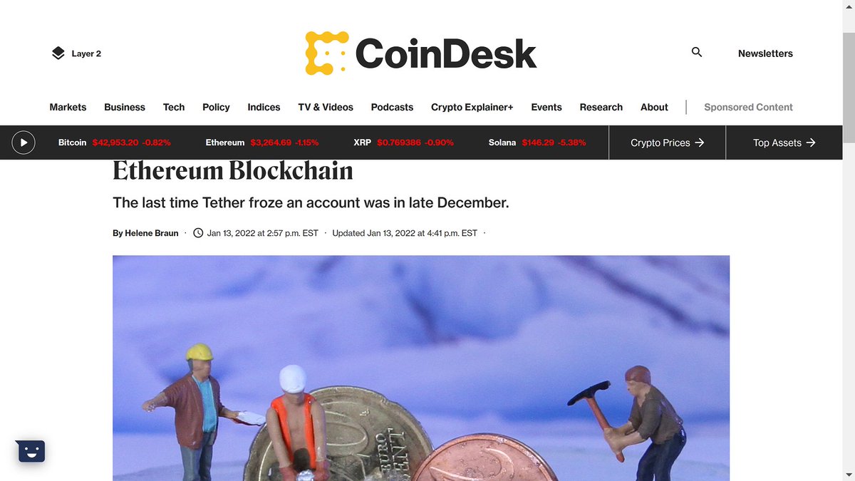 Additional evidence of the #DecentralizationMyth of #crypto. Too many in the industry are actually falling for this nonsense. I bet the holders of that #Tether aren't screaming "But... But... But, It's decentralized!" anymore.
Next time, use #DAI, unless that has a backdoor too!