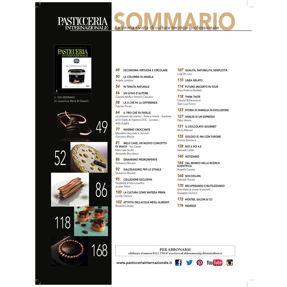 Il nuovo numero di gennaio 😍🍰 📮 è in spedizione per voi abbonati. 
Eccovi il sommario.
In copertina @menz_and_gasser 

𝕚𝕤𝕔𝕣𝕚𝕧𝕖𝕥𝕖𝕧𝕚 𝕒𝕝𝕝𝕒 𝕟𝕠𝕤𝕥𝕣𝕒 𝕟𝕖𝕨𝕤𝕝𝕖𝕥𝕥𝕖𝕣 ✉ 👇
ᴘᴀꜱᴛɪᴄᴄᴇʀɪᴀɪɴᴛᴇʀɴᴀᴢɪᴏɴᴀʟᴇ.ɪᴛ