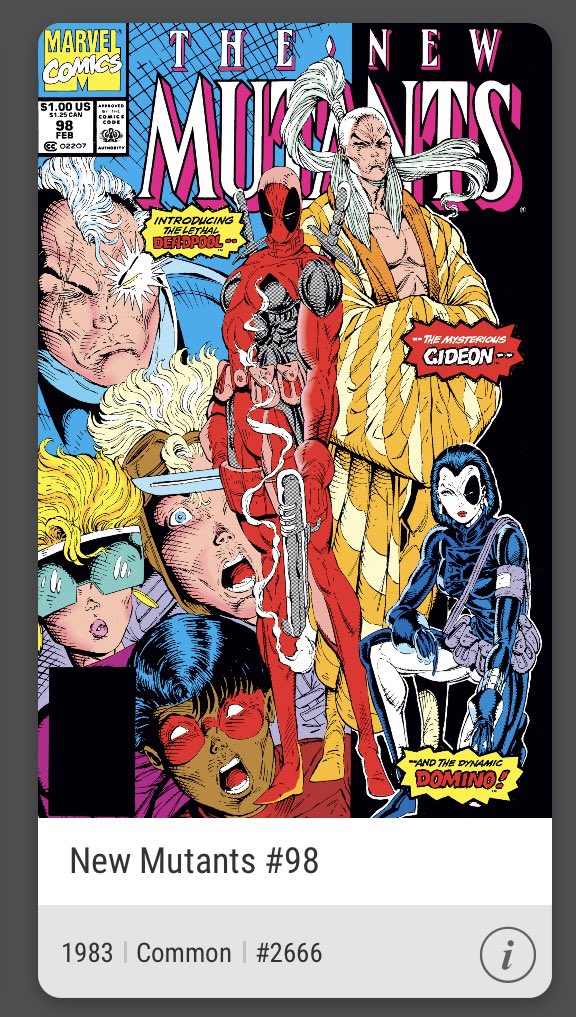 #VeVeFam giveaway! To show love for <a href="/ecomi_/">ECOMI | $OMI ⭕️</a> and the <a href="/veve_official/">VeVe | Digital Collectibles</a> family I’m giving away a low 4 digit mint #2666 New Mutants #98. FA Deadpool. 

Like, follow and Retweet to join the giveaway! Drawing will be in 48 hours after the drop Sunday. 

#ecomi #ECOMIFam #ECOMI