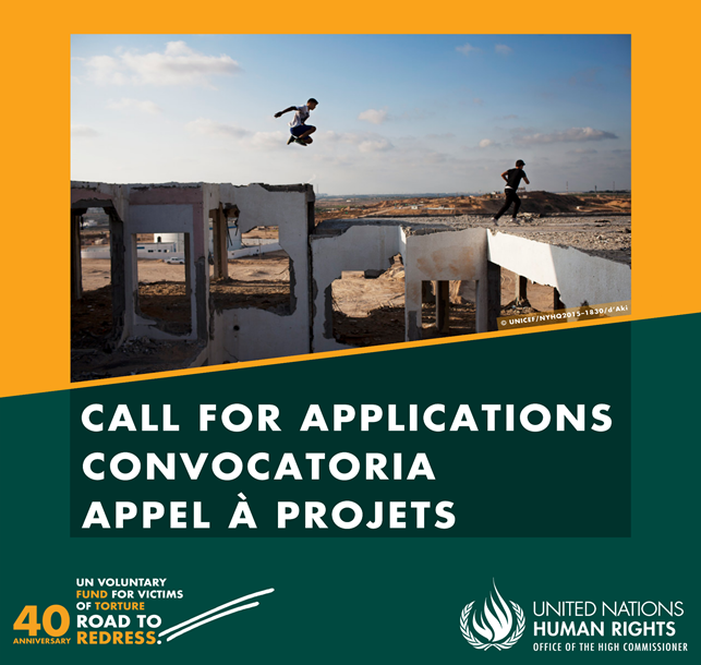 The United Nations Voluntary Fund for Victims of Torture’s 2023 call for applications will be open from 15 January 2022 to 1 March 2022. For further information and to apply for a grant, click here: bit.ly/3I8qaKe