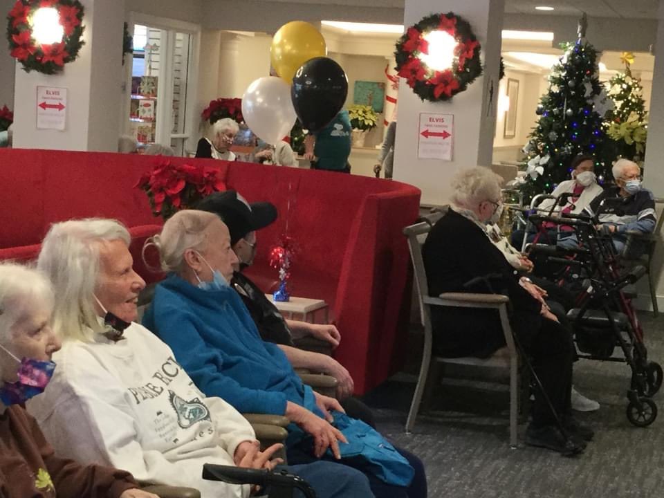 In honor of Elvis’s birthday, our #WEL Upper Moreland staff and residents had a party this week. They had a blast dancing while DJ Steve played Elvis’s greatest hits, ate delicious banana cupcakes with peanut butter buttercream and candied bacon on top curtesy of our pastry chef.