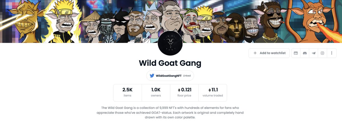 Presale Updates:

⚒️ Minted 2,469 in 48 hours.
🐐 1,000 UNIQUE Owners.
📈 Floor price is UP 1.5x from mint.
🤯 11.1 ETH volume traded.

Oh yeah, PUBLIC SALE IN 8 HOURS ⏰ 💀 ⏰