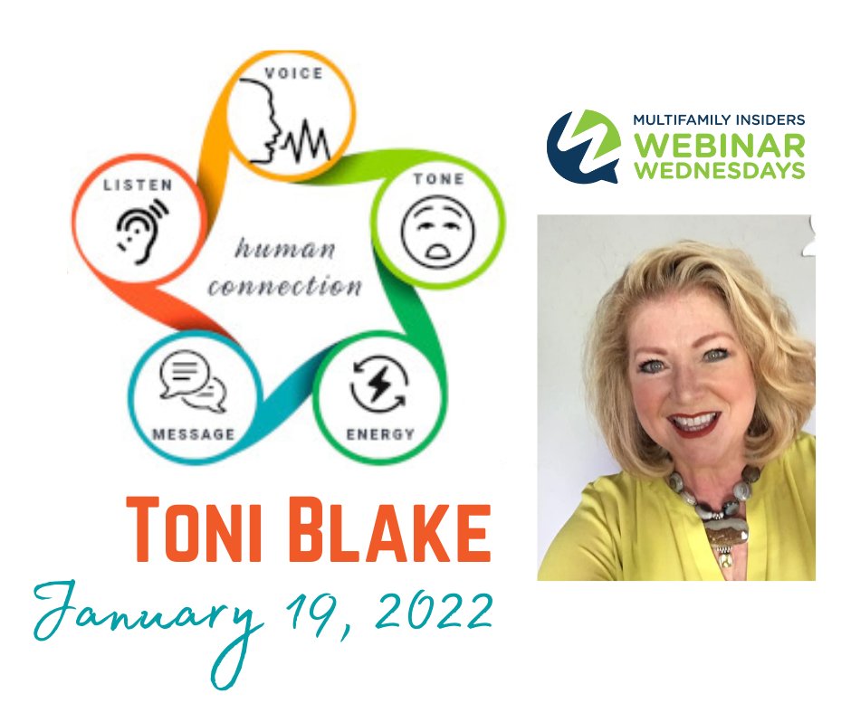 mfinsiders's tweet photo. Toni will show you how to create conditions for human connection throughout the resident experience. Register here! https://t.co/8AOewQavEA #WebinarWedenesday #MultifamilyInsiders #ToniBlake @Yardi @goleonardo247 @TotallyToni https://t.co/WjVjI3ljwH