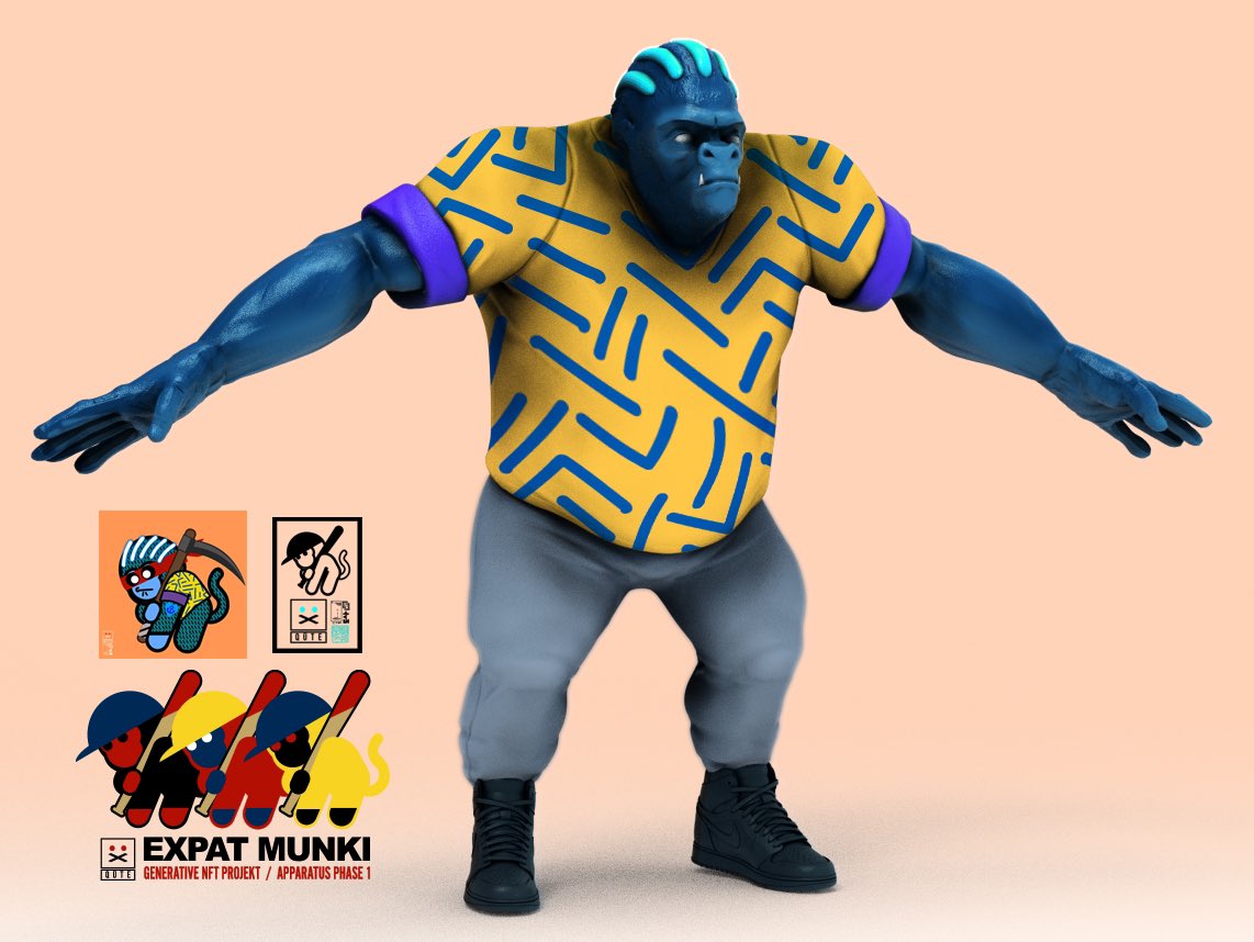 QUTEworks's tweet photo. Updates on the #3d builds. Making weapons and making this guy move this weekend. #derivative contest is still going down and I plan on making these into busts. Pictures below is @vincentghoste figure. Still a #WIP. But should be knocked out soon. #nft #nftvommunity #nftcollector https://t.co/3rzfV7e33Z