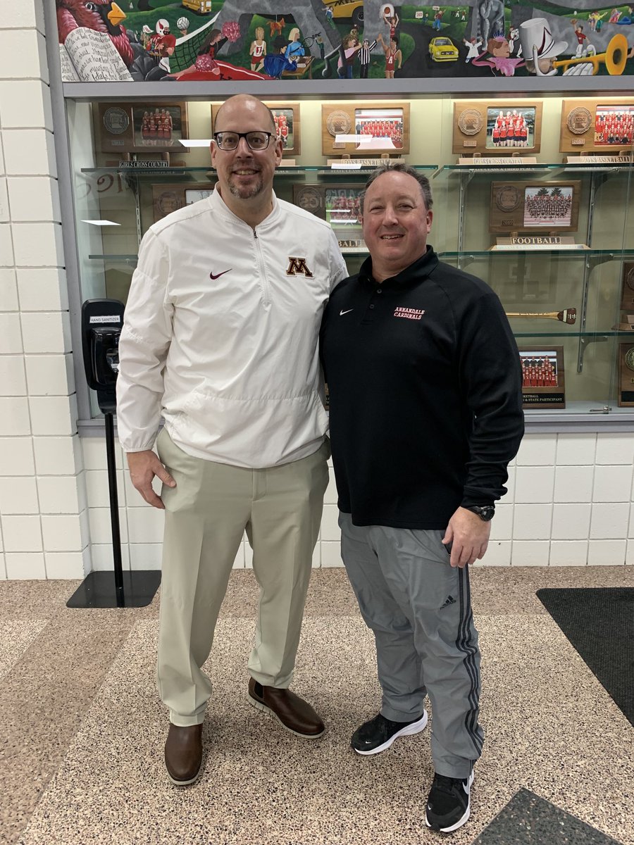 Awesome visit with Coach Walter at Annadale HS. Thank you! #MNblitz #RTB #SkiUMah