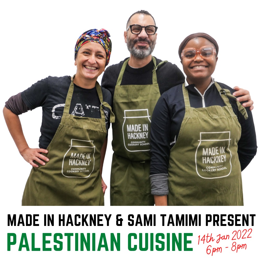 Made_In_Hackney's tweet photo. 😁 There's still time to join our 'Palestinian Cuisine' online cooking class this eve with awesome chef, cookery book author and @ottolenghi  restaurateur Sami Tamimi, it's gonna be a great one! Book your ticket here: https://t.co/d8LXYdbQLS https://t.co/4P63Hrrdbh