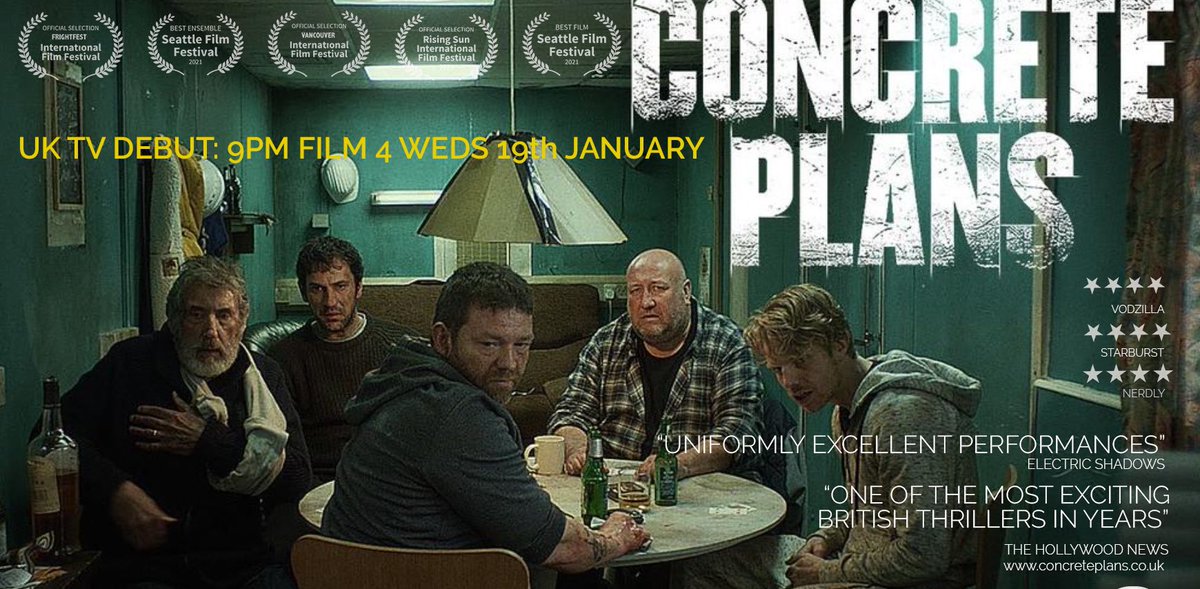 Delighted ‘Concrete Plans’ my debut feature is on FILM4 at 9pm on Weds! Lost our cinema release to covid, so it’s great to be getting it out to a wider audience @KermodeMovie @AliPlumb @dannyleigh @wendyide @robbiereviews @trim_obey