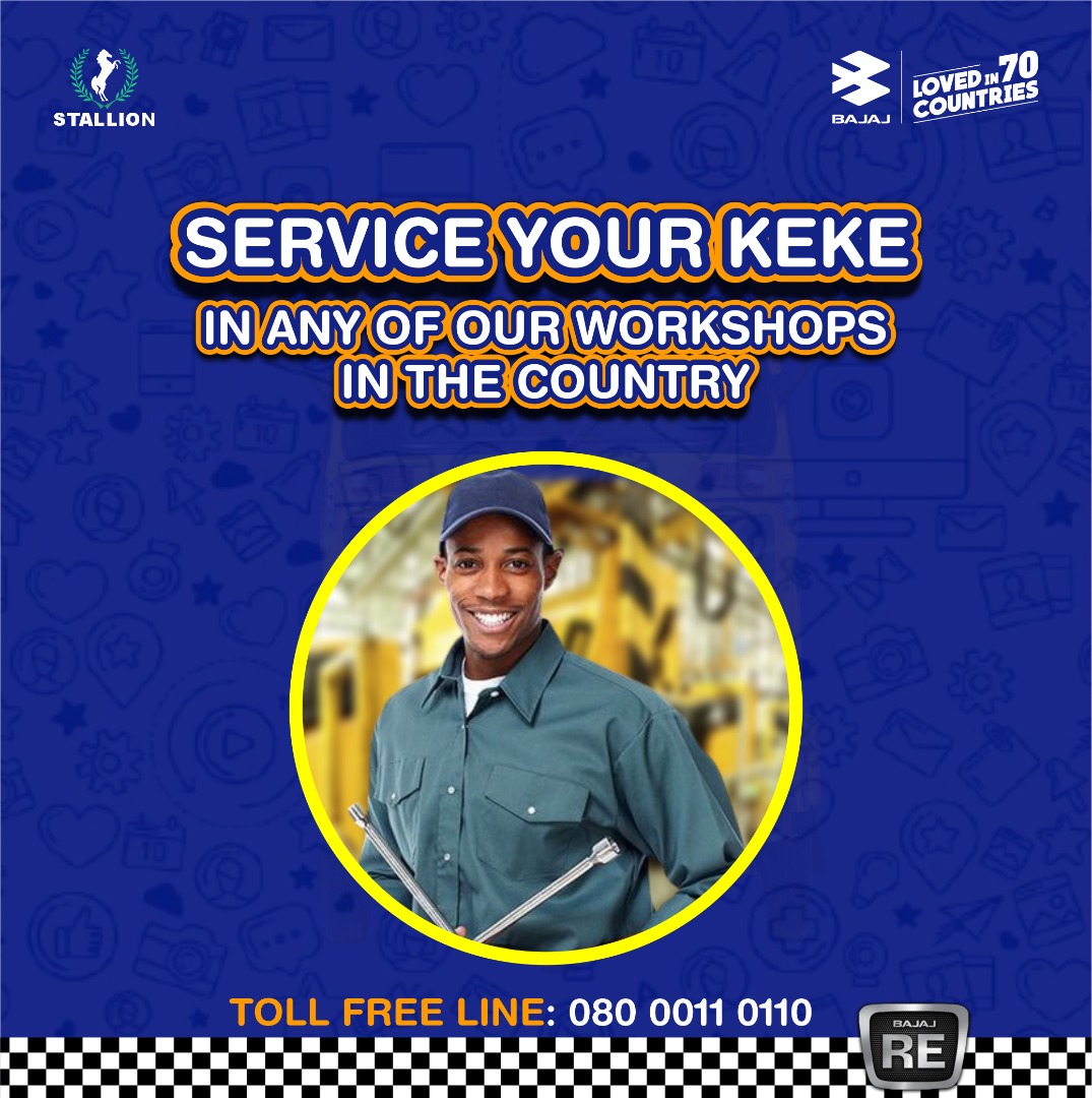 bajajkekeng's tweet photo. Servicing your Keke regularly is usually adequate and must be deliberate.
Visit any Bajaj experience centre and have us take proper care of your
Bajaj Keke. 
#StallionBajaj #BajajKekeNigeria #StallionGroup #Bajaj  #lovedin70countries #MaintenaceTips https://t.co/ixKIzfTWLP