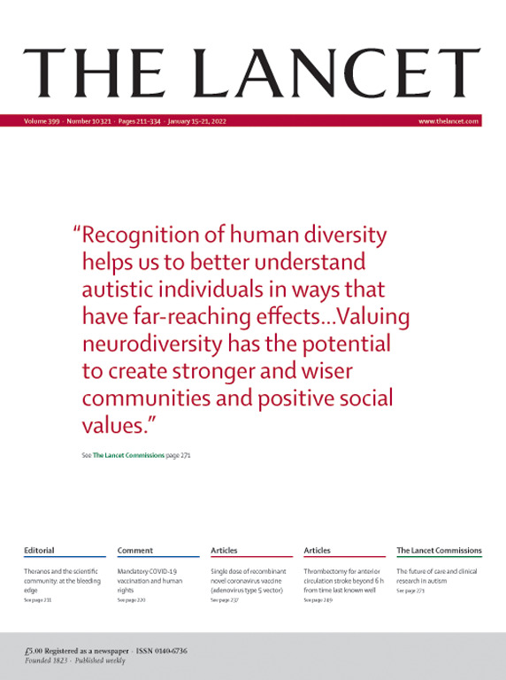 On this week's cover, a quote from The Lancet Commission on the future of care & clinical research in #autism: hubs.li/Q012b21R0 Access the new issue: hubs.li/Q012b23w0