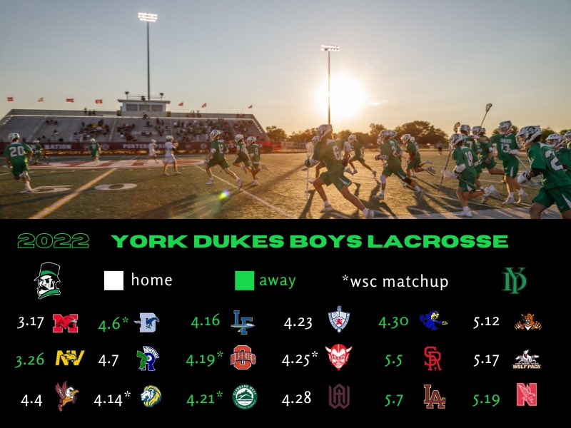 2022 Dukes Schedule!