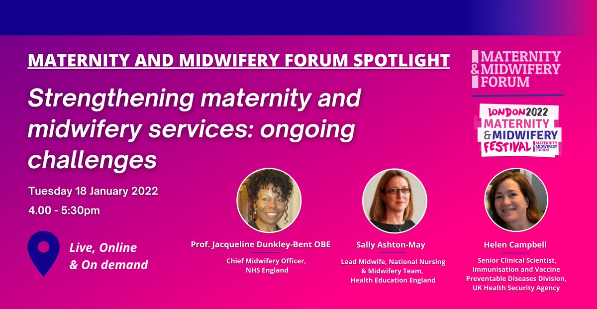 Our short maternity and midwifery programme on Tuesday 18 January is designed to keep you abreast of the latest policy, practice and updates.

It's FREE to join, sign up here: eventbrite.co.uk/e/strengthenin…

Join us at 4 pm on Tuesday at this 90 minute online programme.