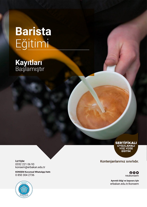 Kahve dünyasının derinliklerine dalmayı ve kahve içme zevkini en üst düzeye çıkarmak isteyenler için ❝Barista Eğitimi❞ başlıyor.🧉

Kahvenin tarladan fincana kadar olan serüvenine eşlik etmek isteyen herkes bu kursa katılabilir.☕😉

Detaylı bilgi için👇
erbakan.edu.tr/duyuru/4334/se…