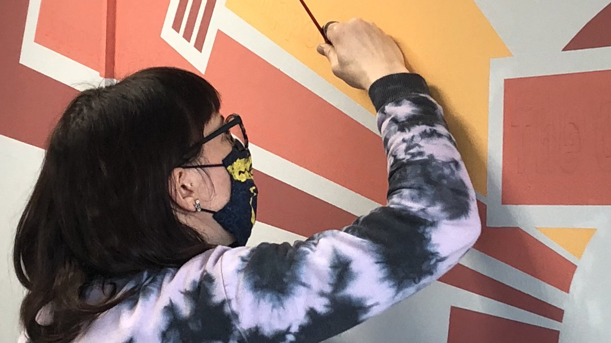absodesign's tweet photo. All done for this week. Thanks to @INVOLVENW for the wall and @NikkiPinder for the painting. #InvolveNorthWest #Birkenhead #ChesterTweets #TCCWirral https://t.co/9haGa5fEqh