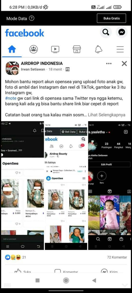 cipcity's tweet image. Since Ghozali Everyday many have tried the same trick by minting their own selfies, their mom&apos;s selfies or in this case somebody else&apos;s baby 😂😂😂.

This mom is complaining on FB that someone is trying to sell her baby&apos;s pictures on Opensea. What can @opensea do? #web3problems