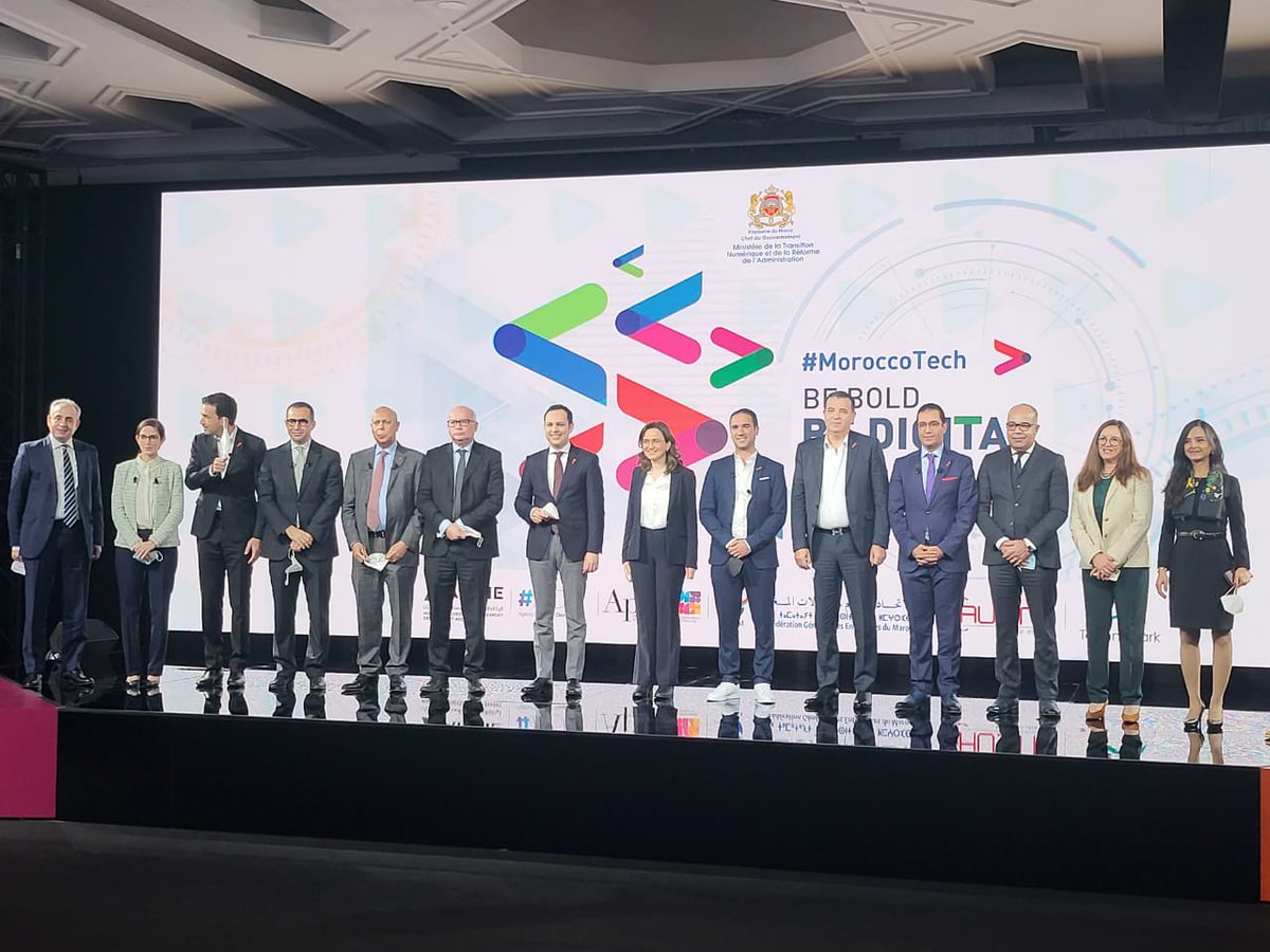 haouadii's tweet photo. Lancement de #MoroccoTech, la marque nationale de promotion du #digital. Objectif, positionner le #Maroc comme destination numérique de choix à l'international et créer une dynamique globale au profit des écosystèmes 🇲🇦 dans leur transformation numérique. 

@Ministere_TNRA https://t.co/zUk2hnymKo