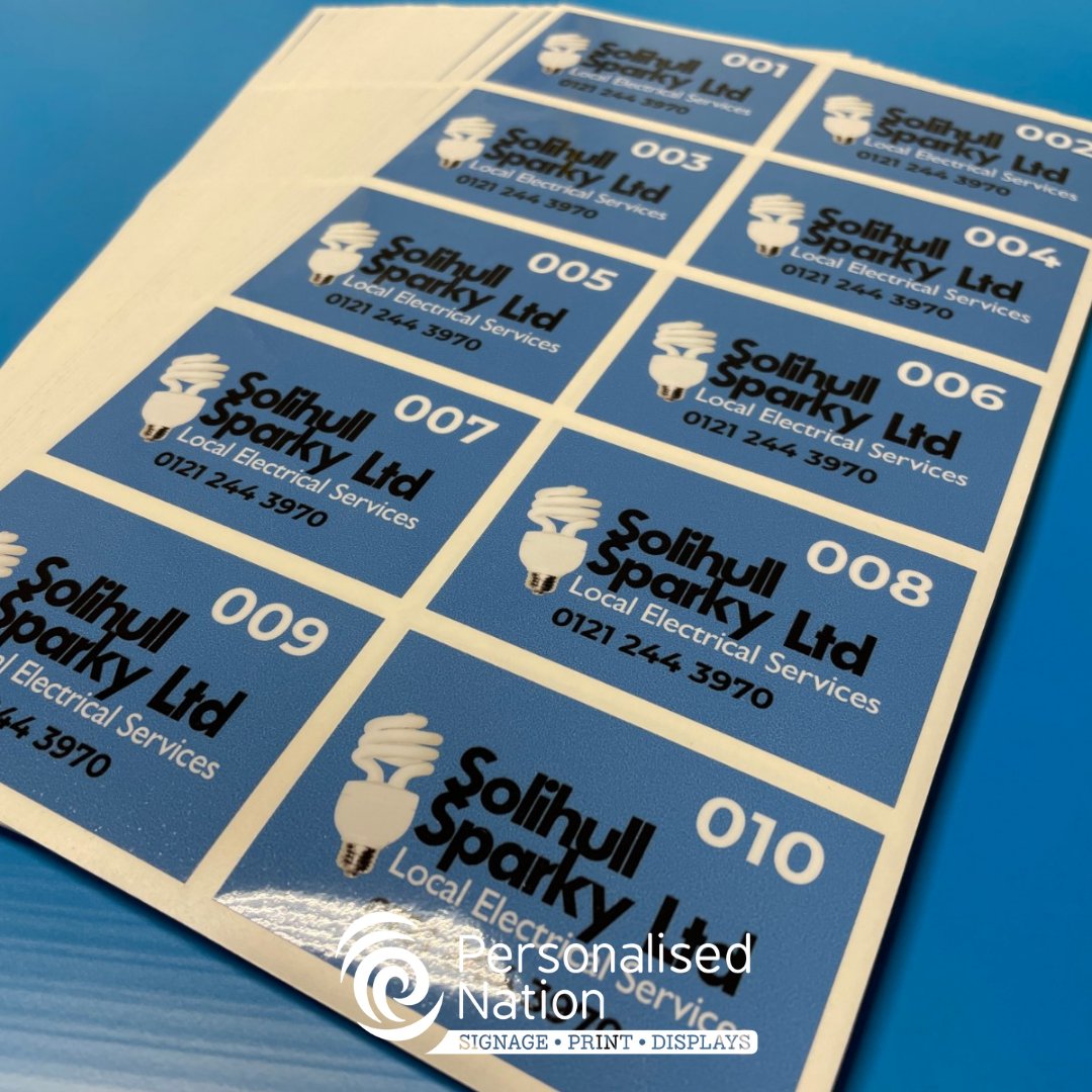 Who doesn't love a sticker?  And these ones are sequentially numbered too, so the client Solihull Sparky can keep track on tools and kits easier.  A simple solution. You know where we are!
