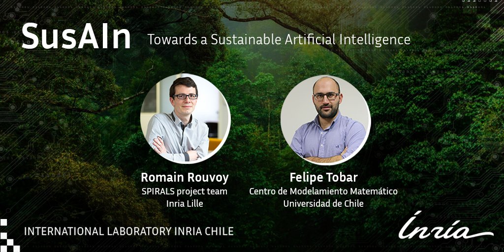 inria_chile's tweet photo. Parte de nuestros #EquiposAsociados, es el proyecto #SusAIn, liderado por Romain Rouvoy, del equipo SPIRALS de @Inria_Lille y Felipe Tobar, del centro de Modelamiento Matemático (CMM) de la @uchile, quienes trabajan en conjunto con un equipo de investigadores de Inria Chile. https://t.co/enJoq2AdtM