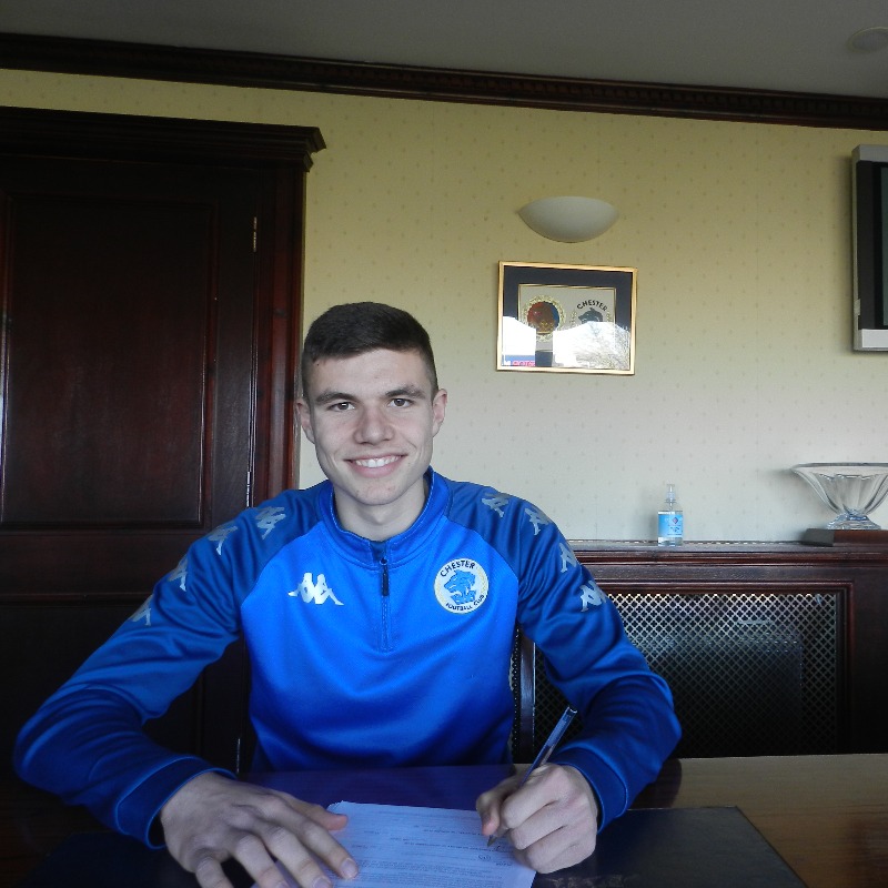 ChesterFC's tweet photo. ✍️ #ChesterFC are pleased to announce that 18-year-old Ollie Heywood has signed his first senior deal with the Club!

Congratulations, @ollie_heywood. 💙

🔵⚪️ #InItTogether #UTS 🦭🦭