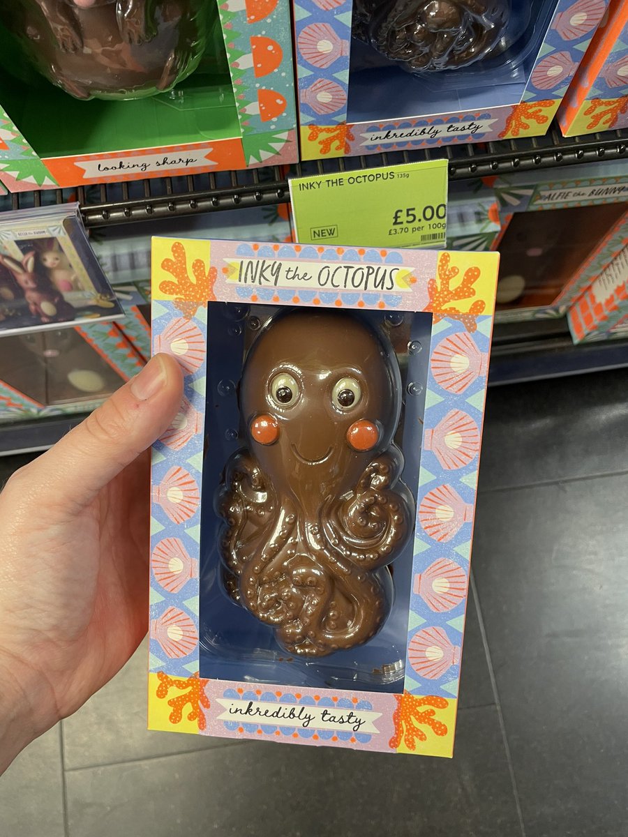 All_Things_New_'s tweet photo. Inky the Octopus! 🍫 At M&S @marksandspencer #mands #mns #mandsfood #chocolate #inkytheoctopus #octopus #easter #wellthisisnew https://t.co/eM1OkW9zpq